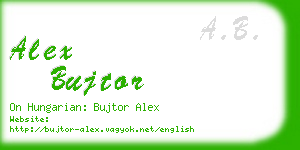 alex bujtor business card